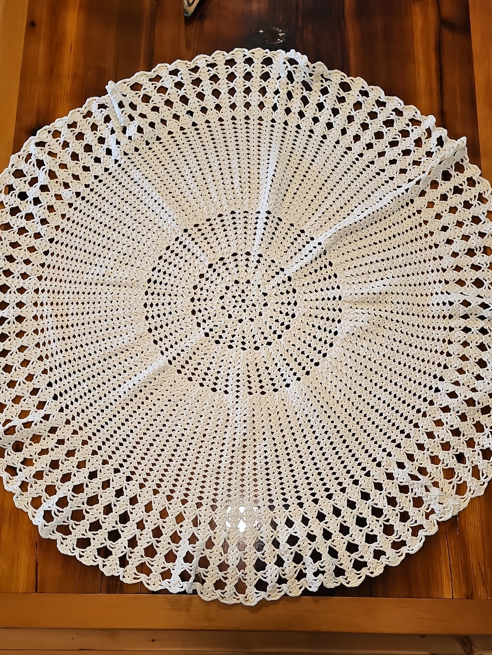Handmade White Crochet Round Tablecloth